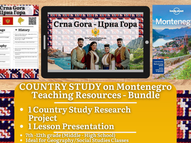Country Study Teaching Resources on Montenegro - Social Studies + Geography