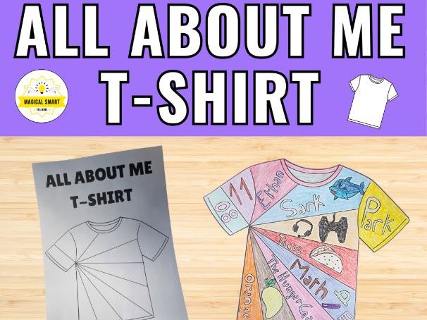All About Me Tshirt Back to School Art Activities, Favorite list & Writing Fun