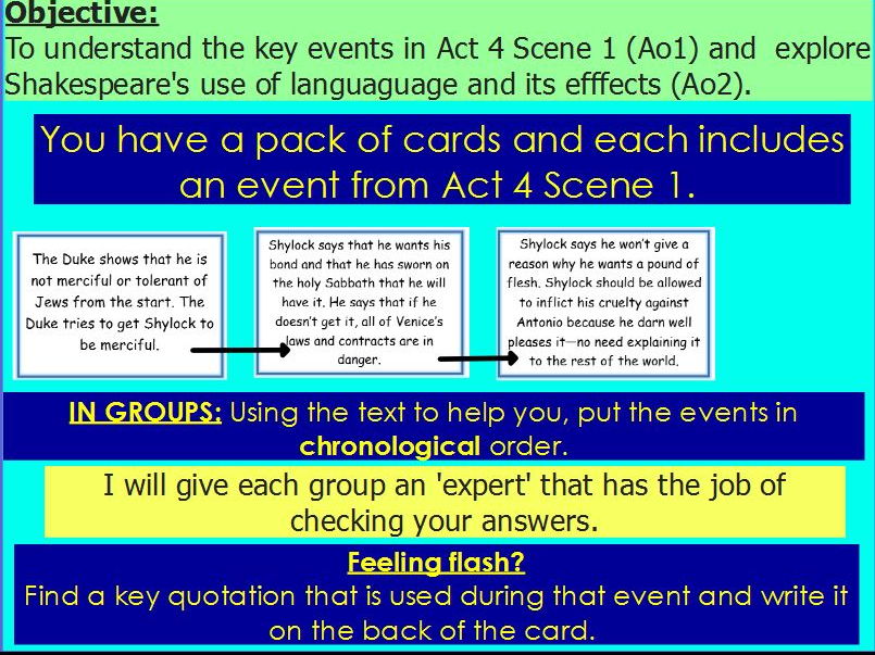 1-9 AQA The Merchant of Venice Act 4 Scene 1 | Teaching Resources