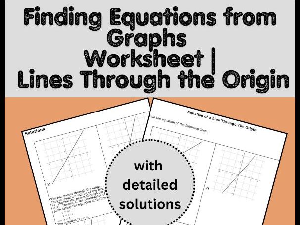 Finding Equations from Graphs Worksheet | Lines Through the Origin
