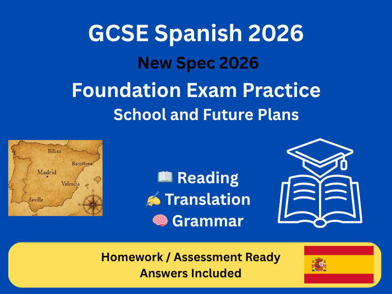 GCSE Spanish Foundation AQA 2026 | School & Future Plans | Reading Translation Grammar