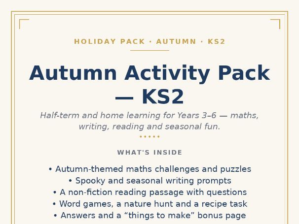 Autumn Activity Pack — KS2