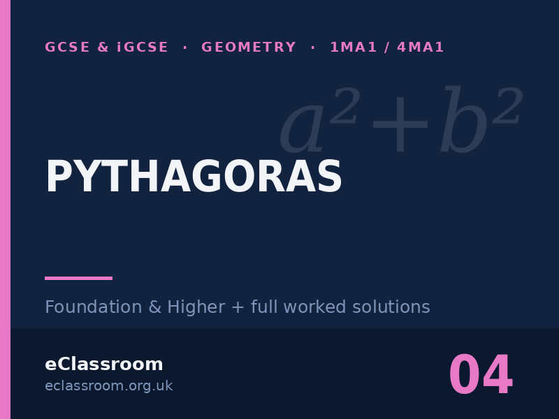 GCSE & iGCSE Pythagoras worksheet
