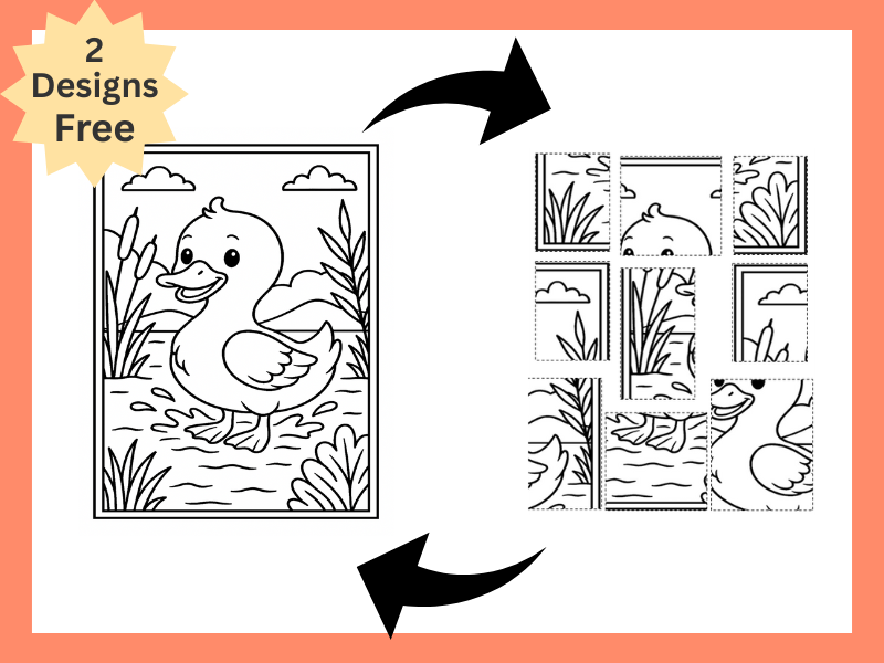 Animal Puzzle & Color – Cut, Sort, and Color Activity- KS1 puzzle coloring