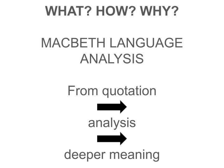 WHAT? HOW? WHY? Macbeth Language Analysis Worksheet 1