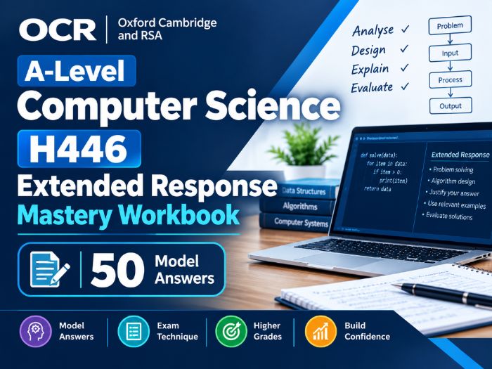 OCR A-Level Computer Science H446 | Extended Response Mastery Workbook | 50 Model Answers