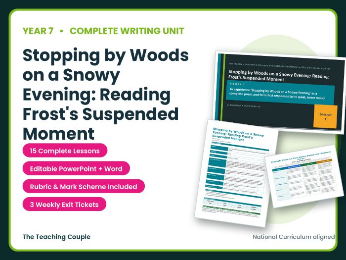 Stopping by Woods on a Snowy Evening: Reading Frost's | Year 7 English Unit