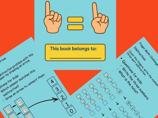 Finger Math Workbook – Illustrated Subtraction Practice for Kids