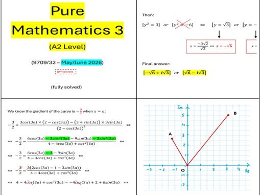 9709/32 – May/June 2026 (2nd version) – Pure Mathematics 3