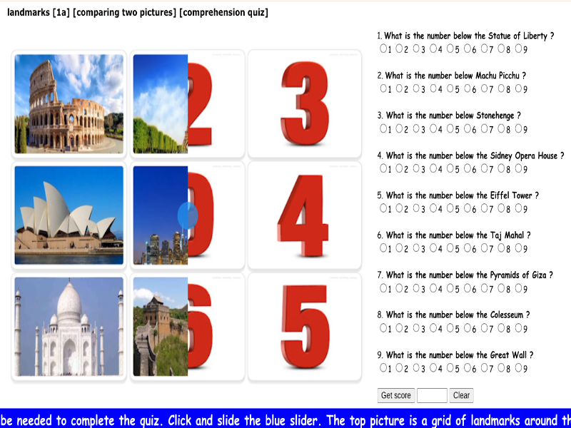 landmarks [1a] [comparing two pictures] [comprehension quiz]