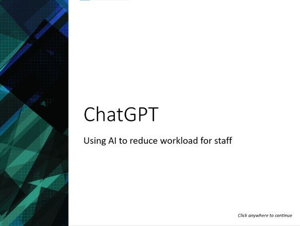 AI for Teachers (Reducing Workload) - CPD Resource