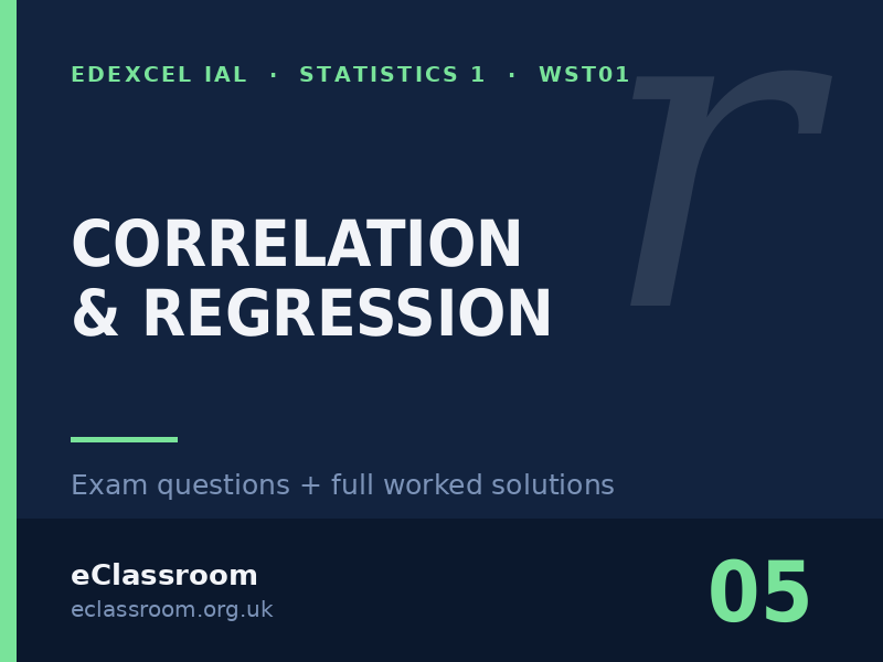 IAL Statistics 1 Correlation & Regression exam questions