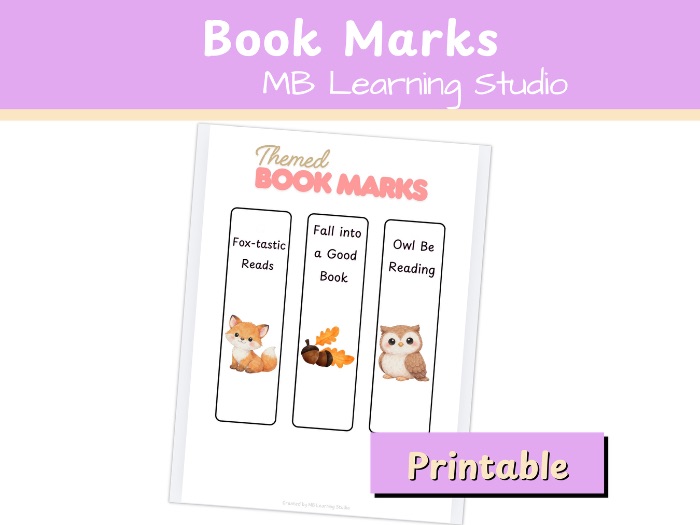Autumn Forest Bookmarks | Printable Reading Bookmarks | EYFS, KS1, Pre-K to 1st Grade