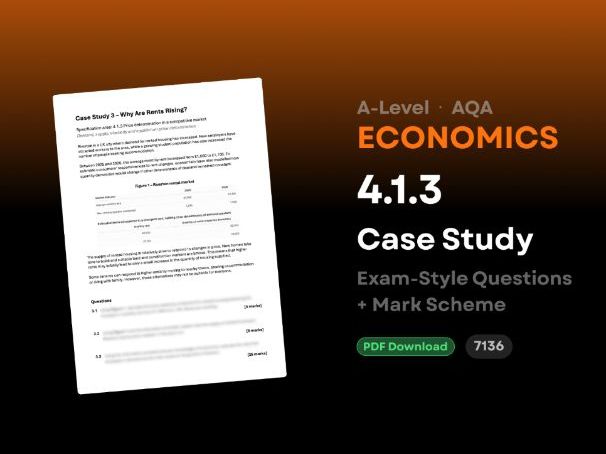 A-Level AQA Economics: 4.1.3 Case Study
