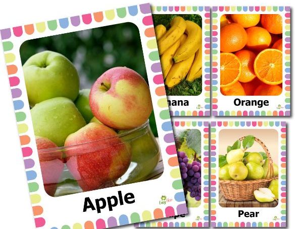 Fruit Vocabulary Flashcards with Real Photos | Speech Therapy, ESL/ELL, Special Education