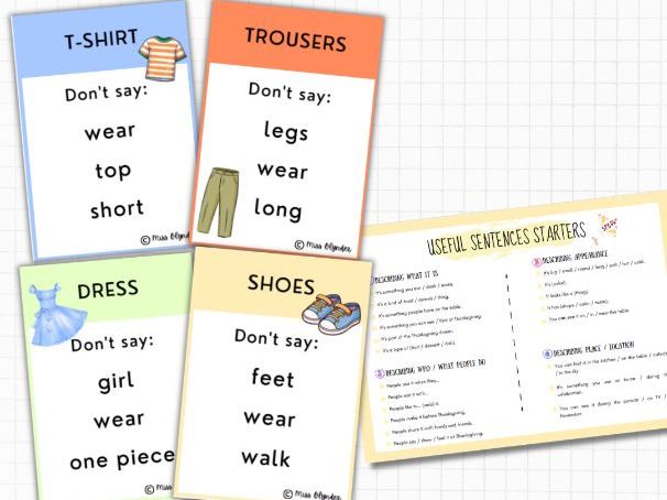 Clothes & Accessories Taboo Game – ESL Speaking Activity | Clothing Vocabulary | No Prep | KS2