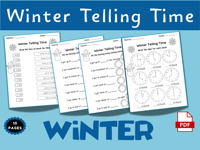 Winter Telling Time Activity
