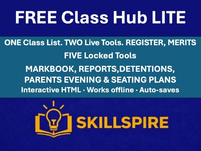 FREE ClassHub LITE | Teacher Toolkit |Register, Behaviour & Parents' Evening | Interactive HTML