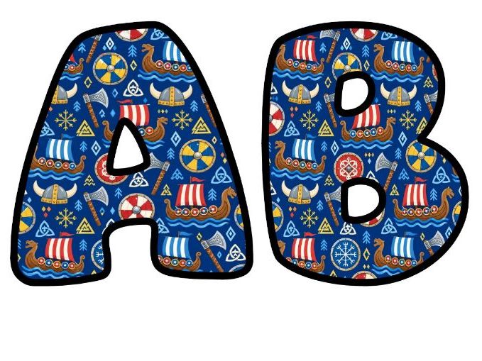 Vikings and Longships Bubble Letters | History Topic Bulletin Board Letters | Classroom Display Pack