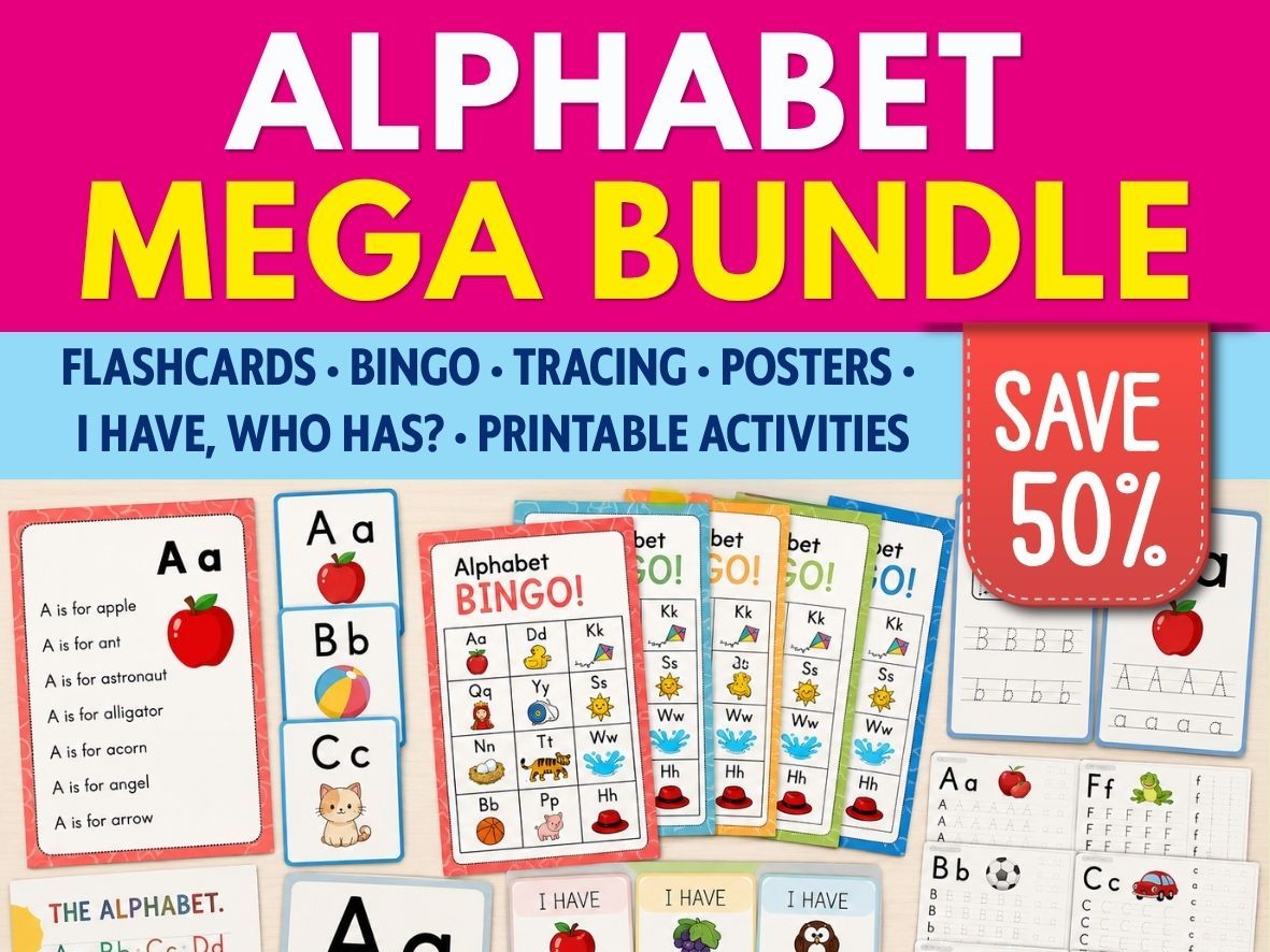 Alphabet Mega Bundle | ABC Flashcards, Alphabet Activities, Posters