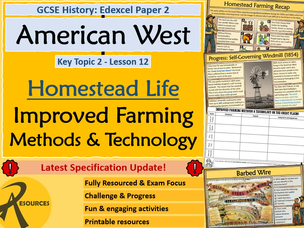 Homestead Farming - Timber Culture Act - American West - GCSE History Edexcel - Lesson 12