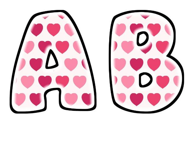 Heart Scatter Glow Bubble Letters | Bulletin Board Letters | Classroom Display Pack