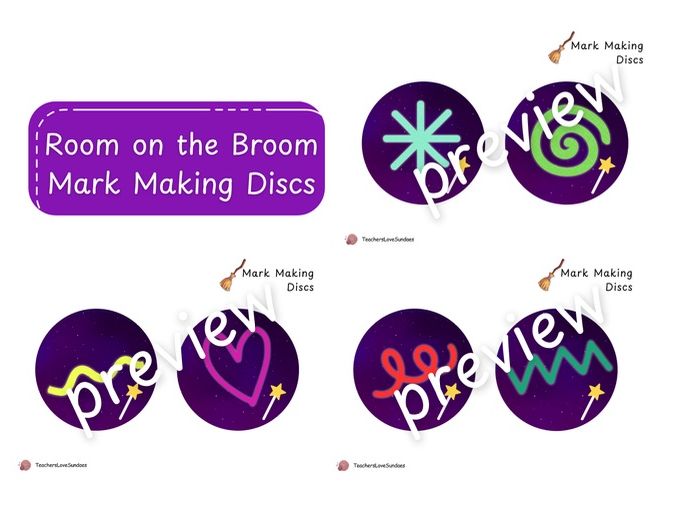 Room on the Broom Mark Making Discs