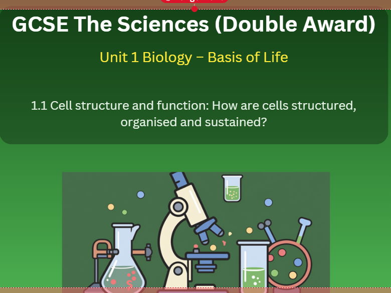 WJEC GCSE The Sciences Biology Unit 1.1