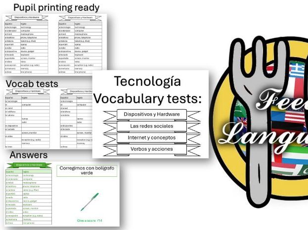 Tecnología ( technology) new GCSE 2026 Vocabulary tests SPANISH