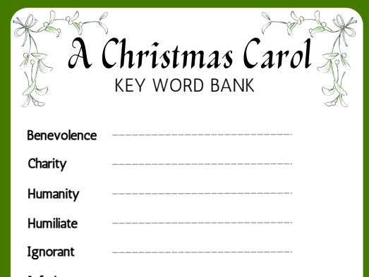 A Christmas Carol Key Words