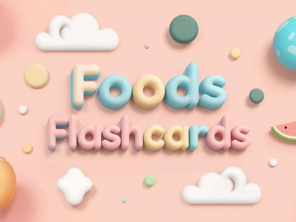 European & Asian Foods Flashcards for Kids – 20 Cute Educational Cards (PDF)