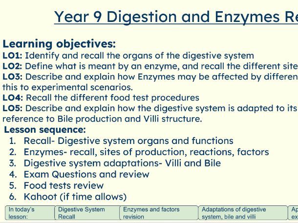 Digestion AQA GCSE Biology Revision