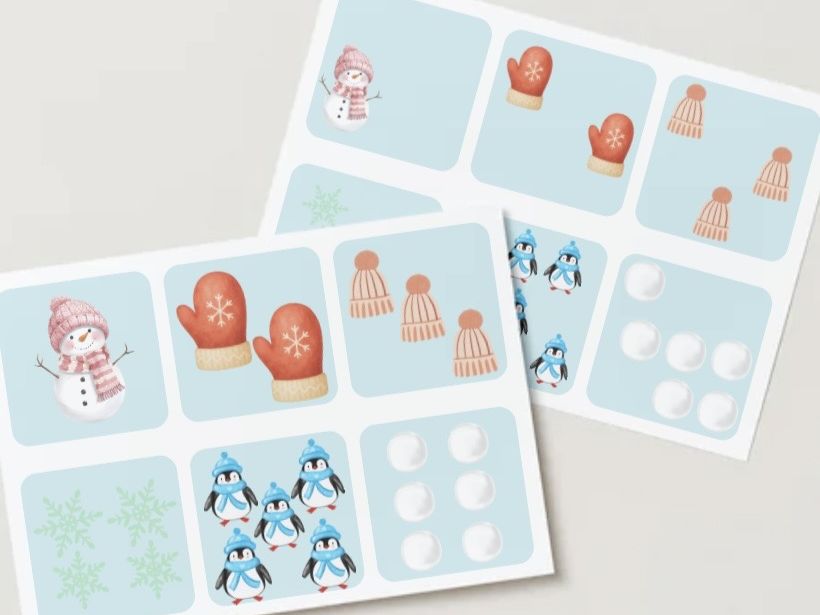 Winter subitising cards