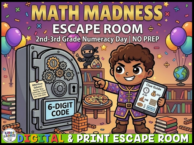 Numeracy Day Maths Escape Room | LKS2 End of Term Revision Game | Year 3 & Year 4 Activity