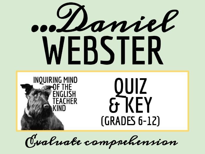 "The Devil and Daniel Webster" Quiz and Answer Key (Short Story for High School)