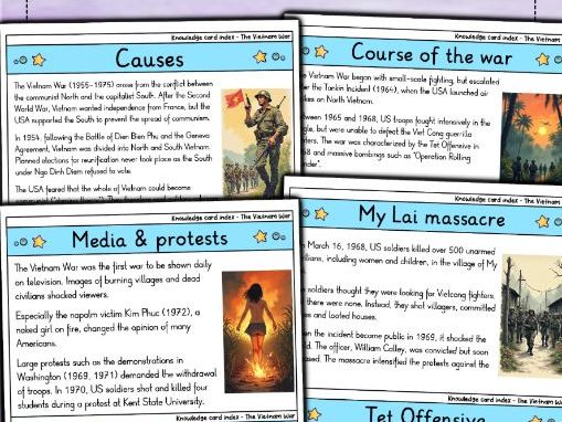 The Vietnam War - Flashcards | History | Key Battles | Major Figures ...