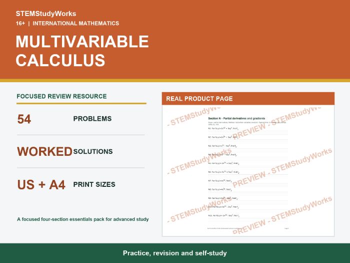 Multivariable Calculus Practice & Revision