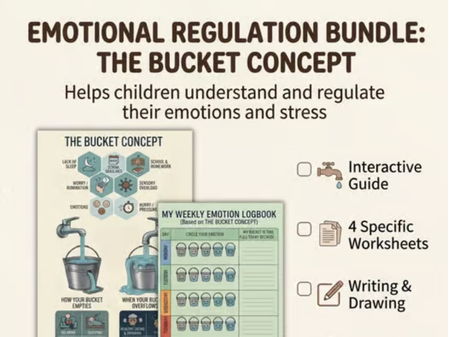 Emotional Regulation Worksheets | Bucket Concept Activities