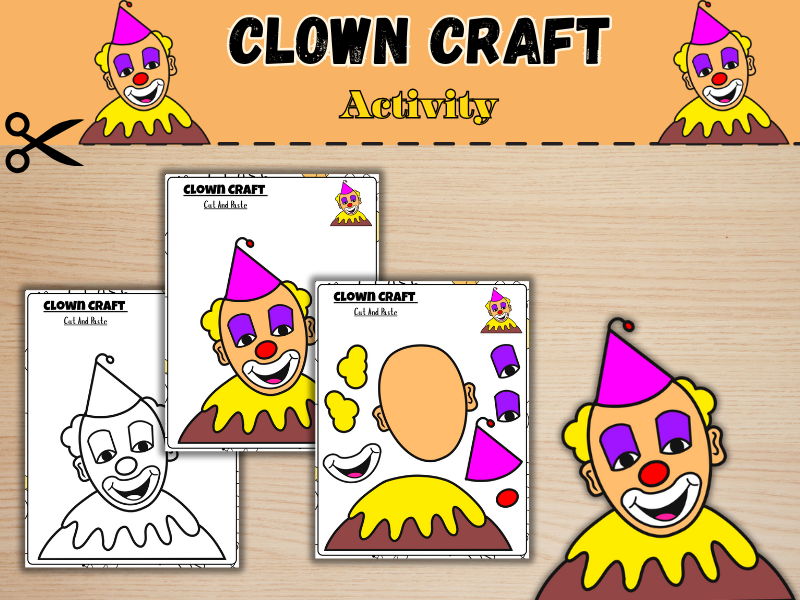 Clown craft  | Circus theme |Art center activity|Printable craft|Fun Friday
