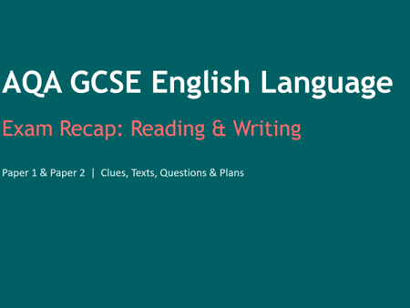 GCSE English Language Exam Master Pack: Paper 1 & Paper 2 Recap, Worksheets, Student Revision Sheets