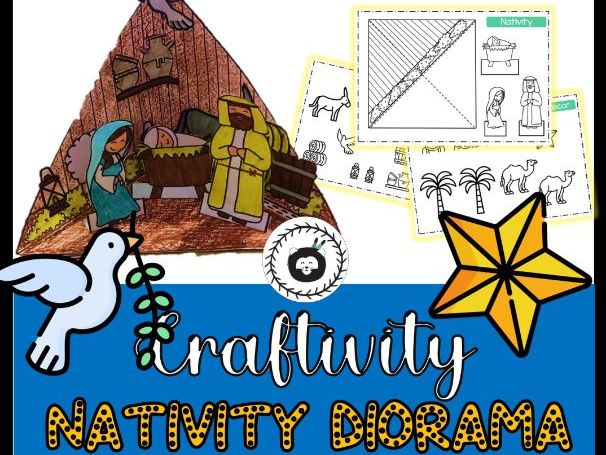 Nativity Scene Diorama Craft -Cut and Paste Bible Craft Christmas