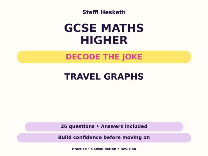 Travel Graphs | GCSE Decode the Joke + Answers