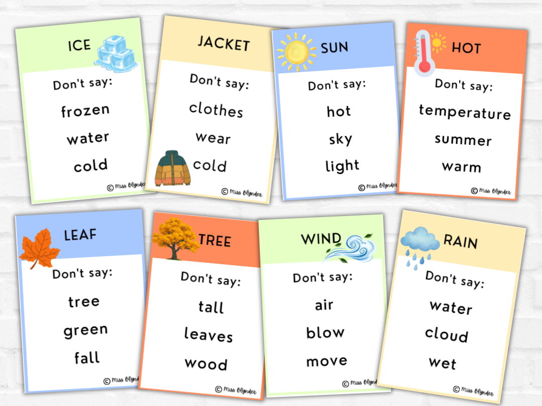 Seasons Taboo Game Bundle – ESL Speaking Activities | Spring Summer Autumn Winter | No Prep | KS2