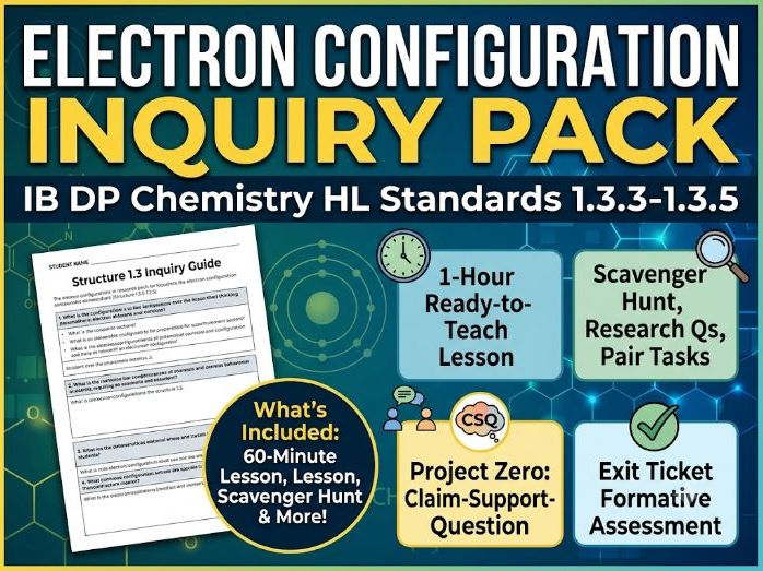 IB DP Chemistry | Electron Configurations: Research, Scavenger Hunt & Exit Ticket