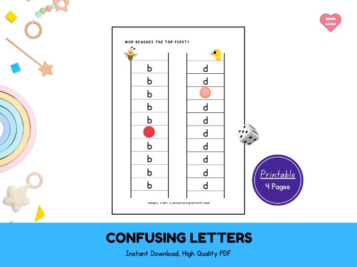 Similar Letter Recognition Activity for Kids