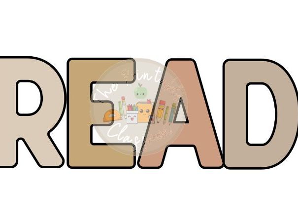 READ letters for reading corner neutral theme