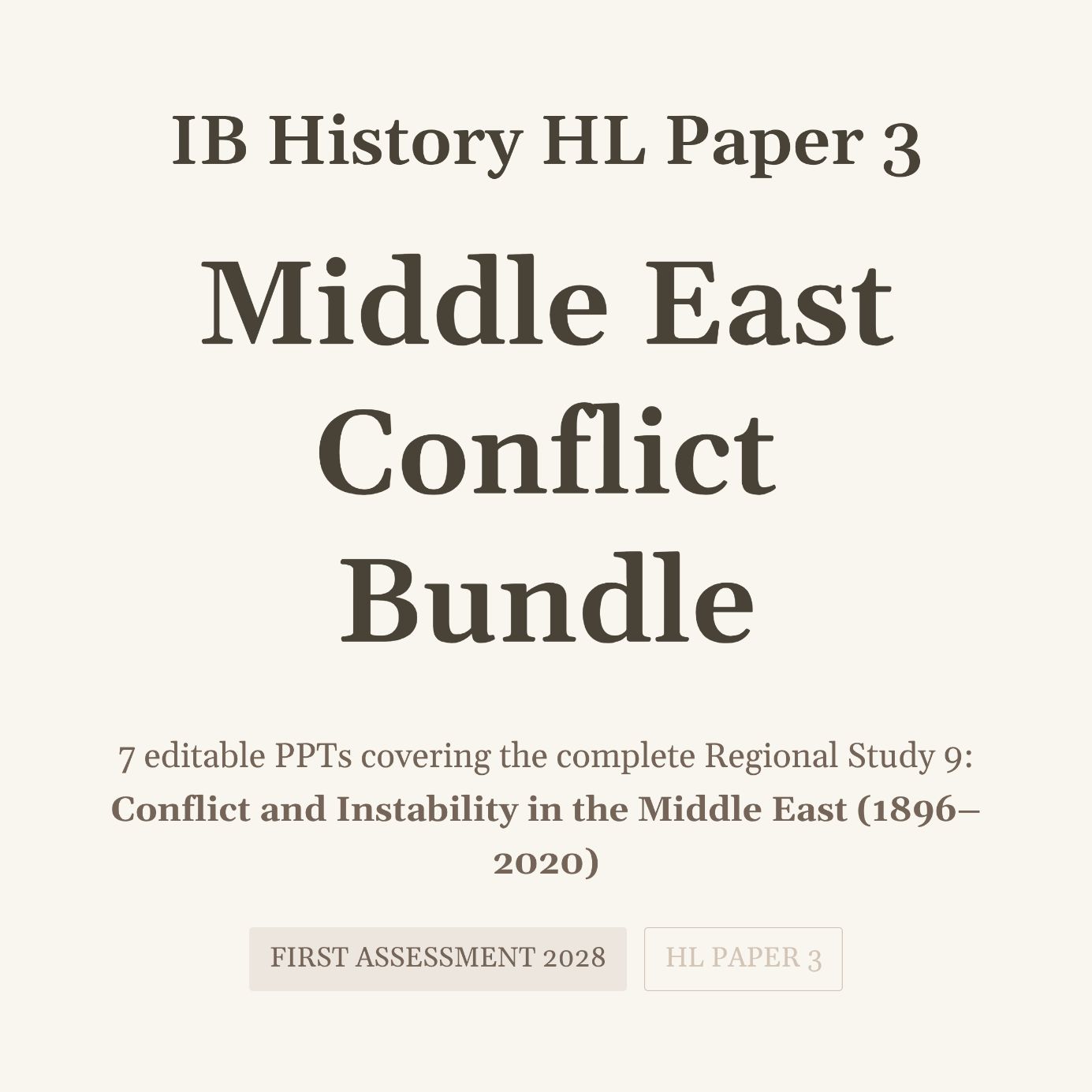 IB History Paper 3: Arab-Israeli Conflict Complete Bundle (7 PPTs)
