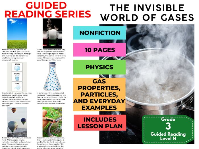 Guided Reading Level N - Invisible World of Gases (with Lesson Plan)