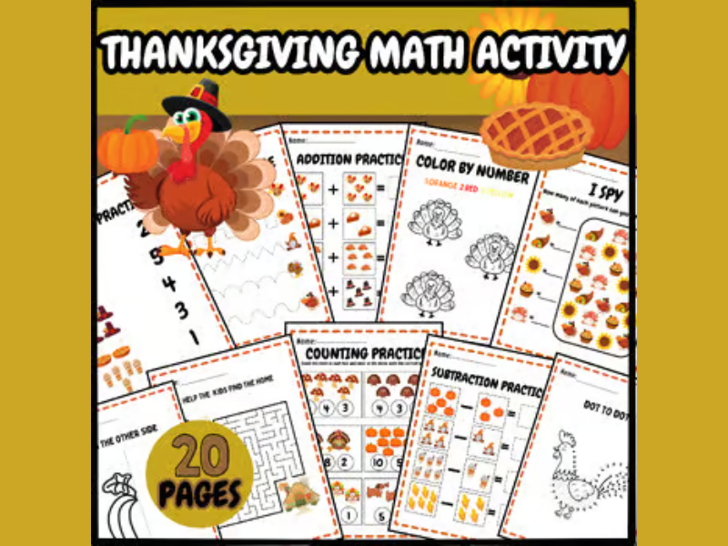 Thanksgiving Math Activities, Turkey Math