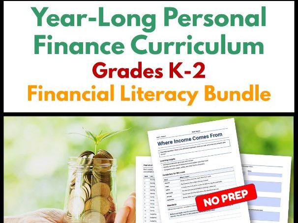 Year-Long Personal Finance Curriculum | Grades K-2 | Financial Literacy Bundle